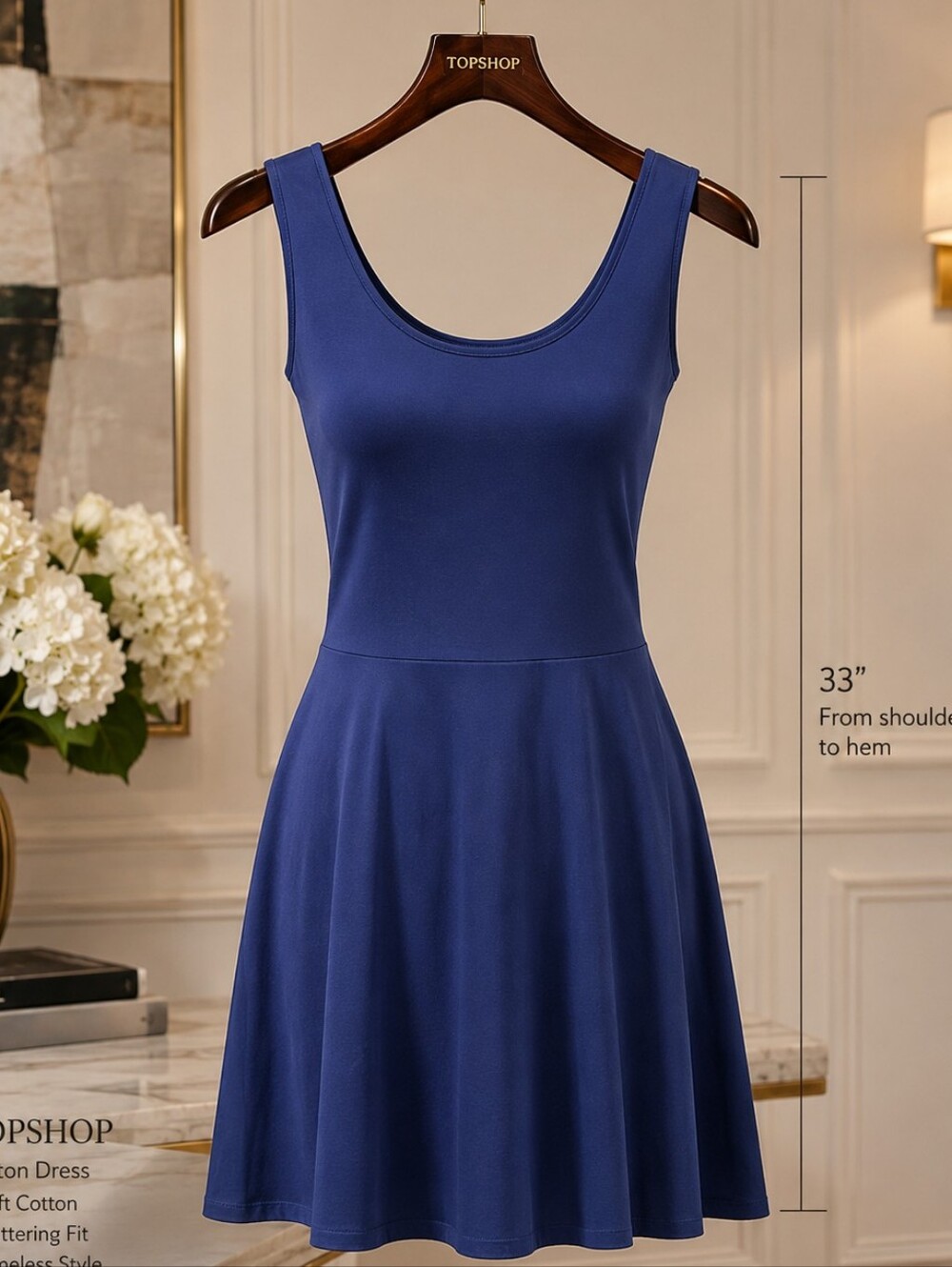 Topshop Purple Cotton Dress Sleeveless Scoop Neck